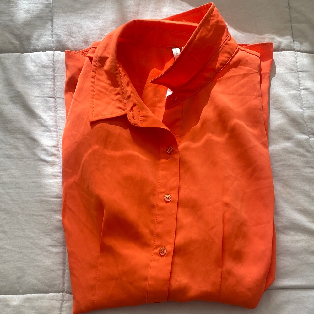 Orange Button-Up Shirt